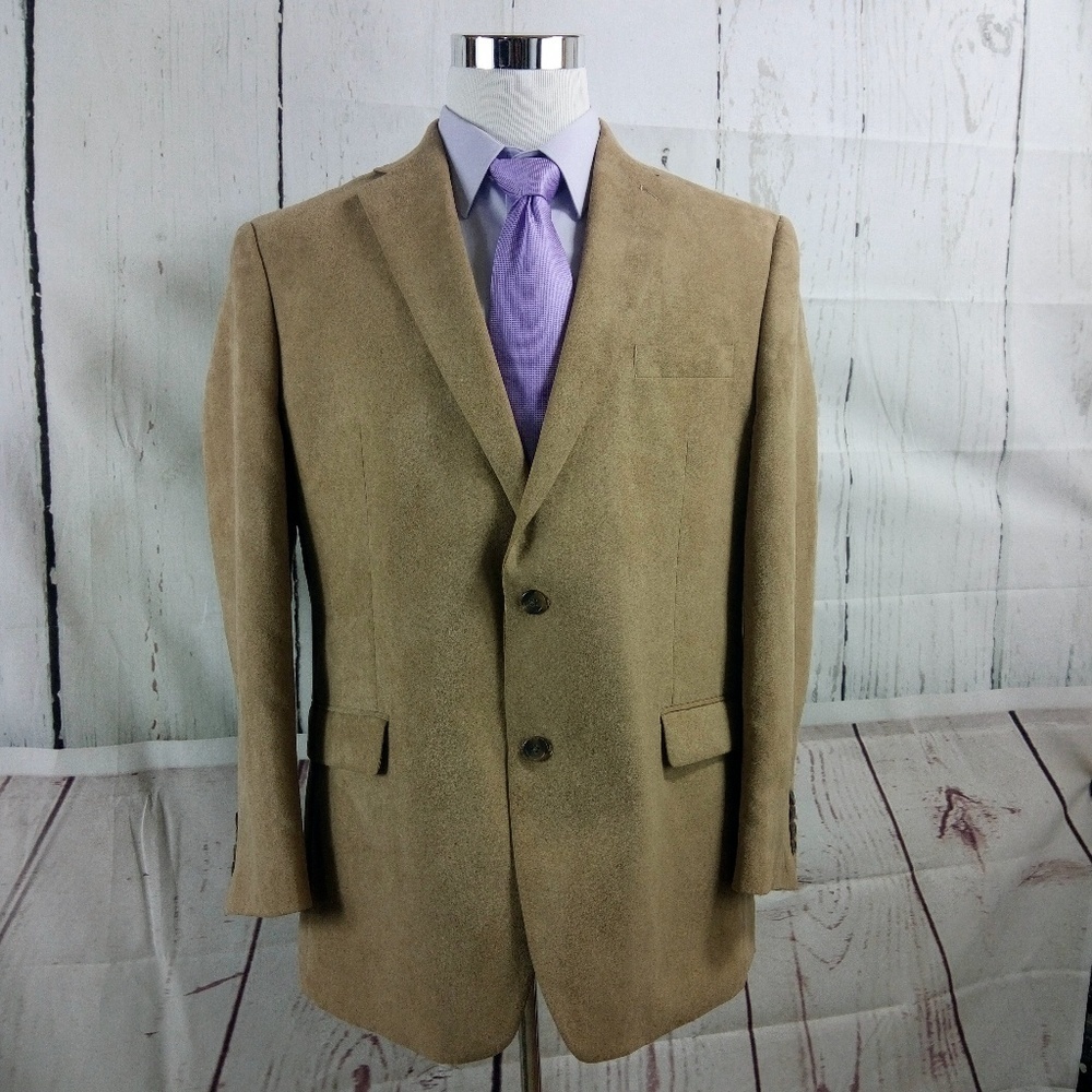 Chaps 44R 2 Button Desert Tan Suit Blazer Sports C